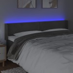 vidaXL Tăblie de pat cu LED gri închis 183x16x78/88 cm catifea vidaXL Tăblie de pat cu LED gri închis 183x16x78/88 cm catifea