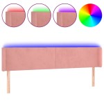 vidaXL Tăblie de pat cu LED, roz, 203x16x78/88 cm, catifea vidaXL Tăblie de pat cu LED, roz, 203x16x78/88 cm, catifea
