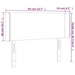 vidaXL Tăblie de pat cu LED, alb, 83x16x78/88 cm, piele ecologică