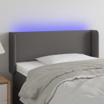 vidaXL Tăblie de pat cu LED, gri, 83x16x78/88 cm, piele ecologică vidaXL Tăblie de pat cu LED, gri, 83x16x78/88 cm, piele ecologică