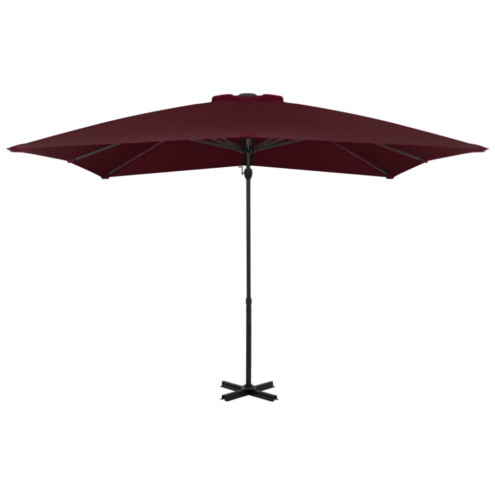 vidaXL Umbrelă în consolă cu stâlp din aluminiu, bordo, 250x250 cm