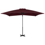 vidaXL Umbrelă în consolă cu stâlp din aluminiu, bordo, 250x250 cm vidaXL Umbrelă în consolă cu stâlp din aluminiu, bordo, 250x250 cm