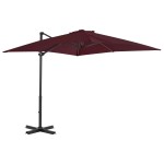 vidaXL Umbrelă în consolă cu stâlp din aluminiu, bordo, 250x250 cm vidaXL Umbrelă în consolă cu stâlp din aluminiu, bordo, 250x250 cm
