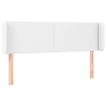 vidaXL Tăblie de pat cu LED, alb, 147x16x78/88 cm, piele ecologică vidaXL Tăblie de pat cu LED, alb, 147x16x78/88 cm, piele ecologică