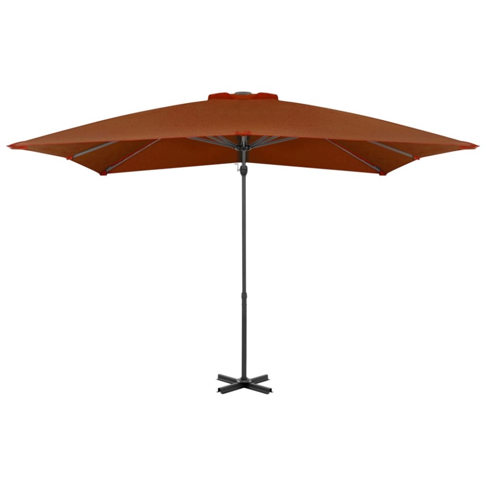 vidaXL Umbrelă în consolă cu stâlp din aluminiu, cărămiziu, 250x250 cm