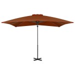 vidaXL Umbrelă în consolă cu stâlp din aluminiu, cărămiziu, 250x250 cm vidaXL Umbrelă în consolă cu stâlp din aluminiu, cărămiziu, 250x250 cm