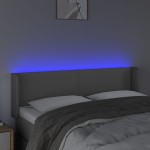 vidaXL Tăblie de pat cu LED, gri, 147x16x78/88 cm, piele ecologică vidaXL Tăblie de pat cu LED, gri, 147x16x78/88 cm, piele ecologică