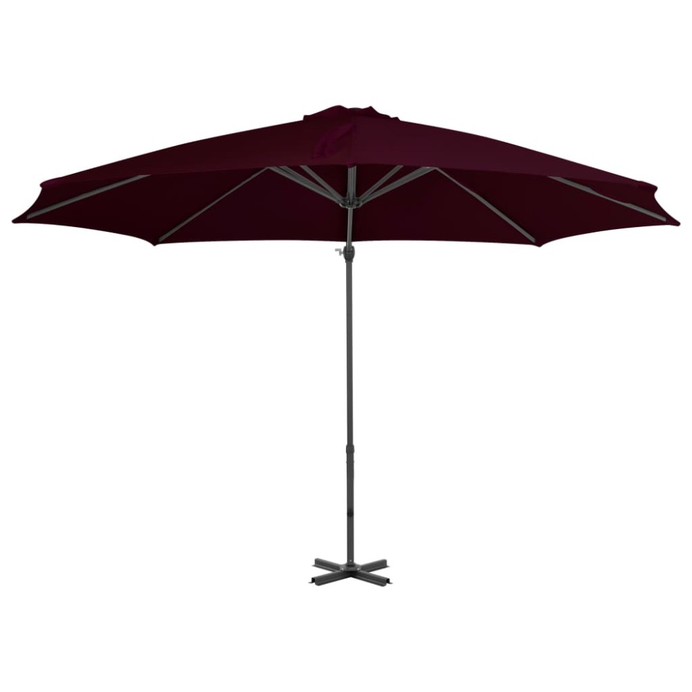 vidaXL Umbrelă consolă de grădină, stâlp din aluminiu, roșu, 300 cm