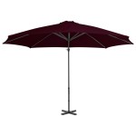 vidaXL Umbrelă consolă de grădină, stâlp din aluminiu, roșu, 300 cm