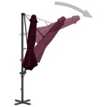 vidaXL Umbrelă consolă de grădină, stâlp din aluminiu, roșu, 300 cm
