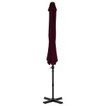 vidaXL Umbrelă consolă de grădină, stâlp din aluminiu, roșu, 300 cm