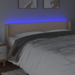 vidaXL Tăblie de pat cu LED cappuccino 183x16x78/88 cm piele ecologică vidaXL Tăblie de pat cu LED cappuccino 183x16x78/88 cm piele ecologică