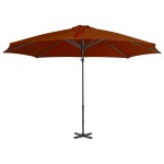 vidaXL Umbrelă în consolă cu stâlp din aluminiu, cărămiziu, 300 cm vidaXL Umbrelă în consolă cu stâlp din aluminiu, cărămiziu, 300 cm