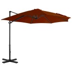 vidaXL Umbrelă în consolă cu stâlp din aluminiu, cărămiziu, 300 cm vidaXL Umbrelă în consolă cu stâlp din aluminiu, cărămiziu, 300 cm