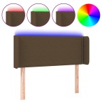 vidaXL Tăblie de pat cu LED, maro închis, 83x16x78/88 cm, textil