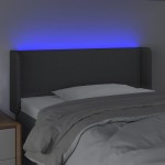 vidaXL Tăblie de pat cu LED, gri închis, 93x16x78/88 cm, textil