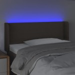 vidaXL Tăblie de pat cu LED, gri taupe, 93x16x78/88 cm, textil