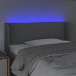 vidaXL Tăblie de pat cu LED, gri deschis, 103x16x78/88 cm, textil