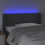 vidaXL Tăblie de pat cu LED, gri închis, 103x16x78/88 cm, textil vidaXL Tăblie de pat cu LED, gri închis, 103x16x78/88 cm, textil