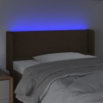vidaXL Tăblie de pat cu LED, maro închis, 103x16x78/88 cm, textil vidaXL Tăblie de pat cu LED, maro închis, 103x16x78/88 cm, textil