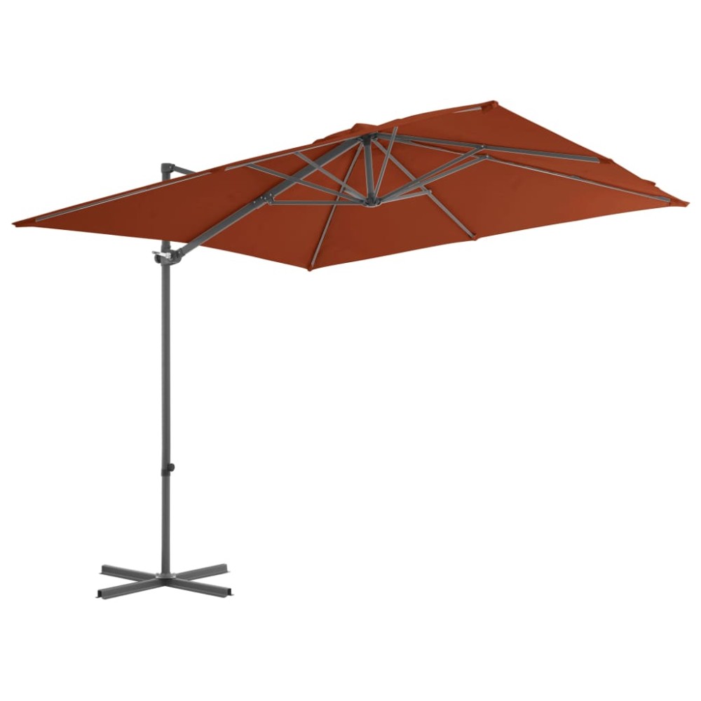 vidaXL Umbrelă în consolă cu stâlp din oțel, cărămiziu, 250x250 cm