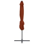 vidaXL Umbrelă în consolă cu stâlp din oțel, cărămiziu, 250x250 cm vidaXL Umbrelă în consolă cu stâlp din oțel, cărămiziu, 250x250 cm