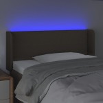 vidaXL Tăblie de pat cu LED, gri taupe, 103x16x78/88 cm, textil vidaXL Tăblie de pat cu LED, gri taupe, 103x16x78/88 cm, textil