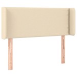 vidaXL Tăblie de pat cu LED, crem, 103x16x78/88 cm, textil