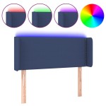 vidaXL Tăblie de pat cu LED, albastru, 103x16x78/88 cm, textil vidaXL Tăblie de pat cu LED, albastru, 103x16x78/88 cm, textil