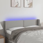 vidaXL Tăblie de pat cu LED, gri deschis, 147x16x78/88 cm, textil vidaXL Tăblie de pat cu LED, gri deschis, 147x16x78/88 cm, textil