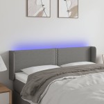 vidaXL Tăblie de pat cu LED, gri închis, 147x16x78/88 cm, textil vidaXL Tăblie de pat cu LED, gri închis, 147x16x78/88 cm, textil