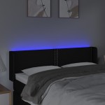 vidaXL Tăblie de pat cu LED, negru, 147x16x78/88 cm, textil vidaXL Tăblie de pat cu LED, negru, 147x16x78/88 cm, textil