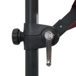 vidaXL Umbrelă în consolă de grădină cu LED-uri, roșu bordo 250x250 cm