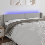 vidaXL Tăblie de pat cu LED, gri deschis, 163x16x78/88 cm, textil vidaXL Tăblie de pat cu LED, gri deschis, 163x16x78/88 cm, textil