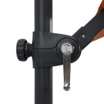 vidaXL Umbrelă în consolă de grădină cu LED-uri, cărămiziu, 250x250 cm