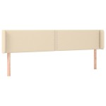 vidaXL Tăblie de pat cu LED, crem, 183x16x78/88 cm, textil