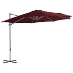 vidaXL Umbrelă în consolă cu stâlp din oțel, roșu bordo, 300 cm vidaXL Umbrelă în consolă cu stâlp din oțel, roșu bordo, 300 cm