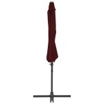 vidaXL Umbrelă în consolă cu stâlp din oțel, roșu bordo, 300 cm vidaXL Umbrelă în consolă cu stâlp din oțel, roșu bordo, 300 cm