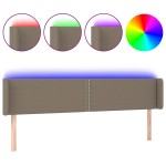 vidaXL Tăblie de pat cu LED, gri taupe, 203x16x78/88 cm, textil vidaXL Tăblie de pat cu LED, gri taupe, 203x16x78/88 cm, textil