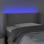 vidaXL Tăblie de pat cu LED, gri deschis, 83x16x78/88 cm, catifea vidaXL Tăblie de pat cu LED, gri deschis, 83x16x78/88 cm, catifea
