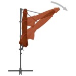 vidaXL Umbrelă în consolă cu stâlp din oțel, cărămiziu, 300 cm vidaXL Umbrelă în consolă cu stâlp din oțel, cărămiziu, 300 cm