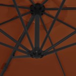 vidaXL Umbrelă în consolă cu stâlp din oțel, cărămiziu, 300 cm vidaXL Umbrelă în consolă cu stâlp din oțel, cărămiziu, 300 cm