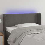 vidaXL Tăblie de pat cu LED, gri închis, 103x16x78/88 cm, catifea vidaXL Tăblie de pat cu LED, gri închis, 103x16x78/88 cm, catifea