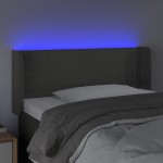 vidaXL Tăblie de pat cu LED, gri închis, 103x16x78/88 cm, catifea vidaXL Tăblie de pat cu LED, gri închis, 103x16x78/88 cm, catifea