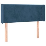 vidaXL Tăblie de pat cu LED, albastru închis, 103x16x78/88 cm, catifea