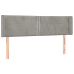 vidaXL Tăblie de pat cu LED, gri deschis, 147x16x78/88 cm, catifea
