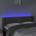 vidaXL Tăblie de pat cu LED, gri închis, 147x16x78/88 cm, catifea vidaXL Tăblie de pat cu LED, gri închis, 147x16x78/88 cm, catifea