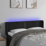 vidaXL Tăblie de pat cu LED, negru, 147x16x78/88 cm, catifea vidaXL Tăblie de pat cu LED, negru, 147x16x78/88 cm, catifea