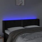 vidaXL Tăblie de pat cu LED, negru, 147x16x78/88 cm, catifea vidaXL Tăblie de pat cu LED, negru, 147x16x78/88 cm, catifea