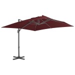 vidaXL Umbrelă în consolă cu stâlp din aluminiu, bordo, 400x300 cm vidaXL Umbrelă în consolă cu stâlp din aluminiu, bordo, 400x300 cm
